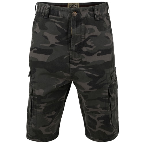 KAM Camo Cargo Shorts Khaki